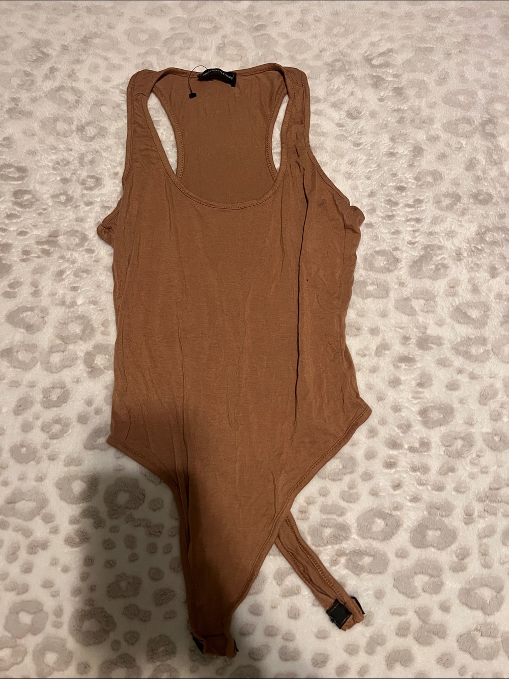 PrettyLittleThing Brown Racerback Bodysuit